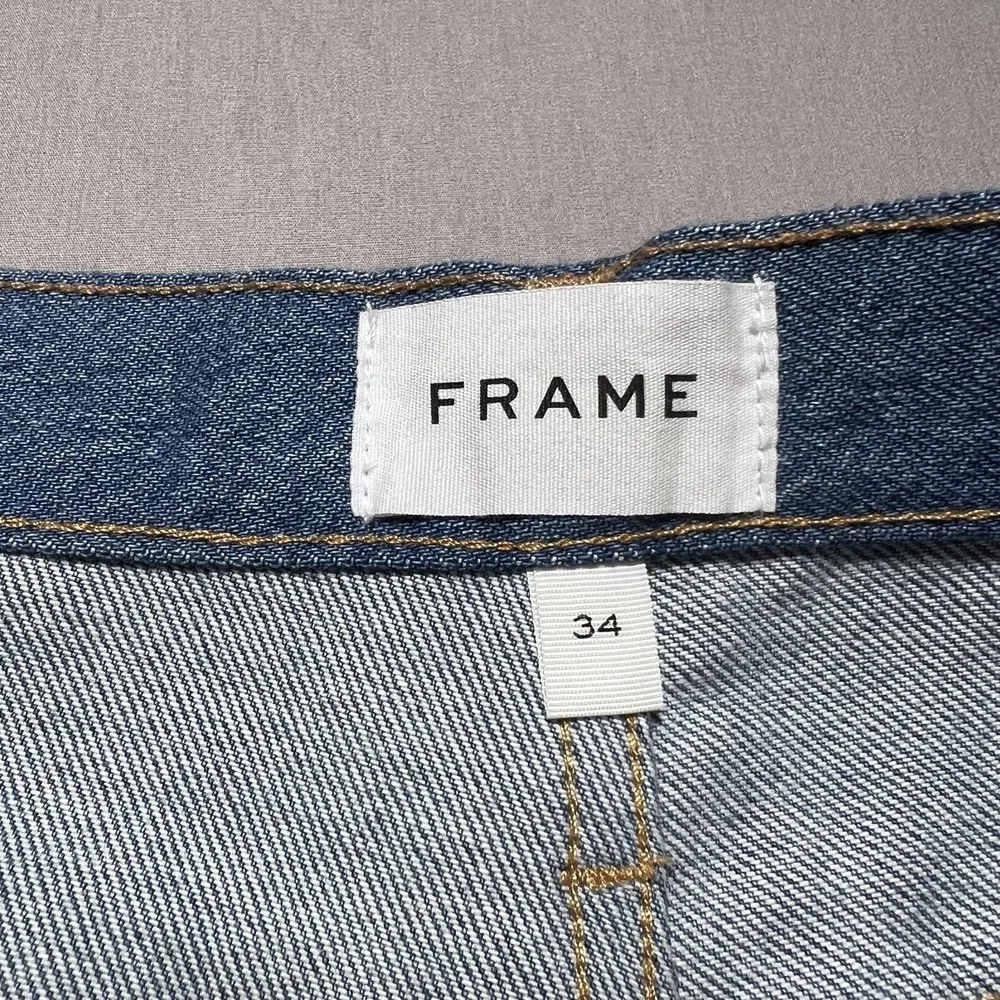 NWT Frame Atelier Pixie Pieced Patchwork Wide Leg Denim Jeans 34 High Rise 37x31